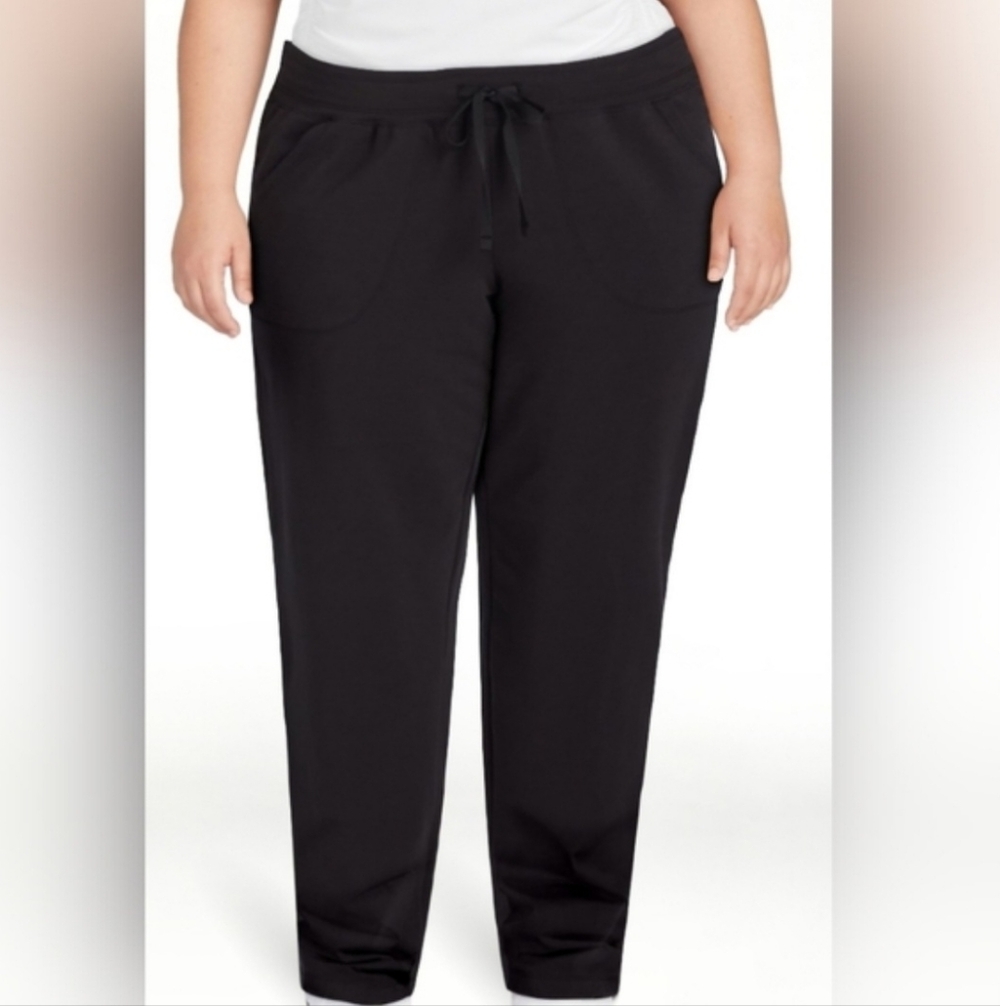 Athletic Womens Cotton Pants Black Large NEW - Picture 3 of 4